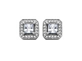 White Cubic Zirconia Rhodium Over Sterling Silver Earrings 2.93 ctw