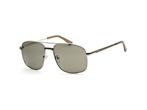 Guess Men's 57 mm Matte Light Nickeltin Sunglasses