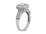 Rhodium Over 14K White Gold Diamond Cluster Engagement Ring 0.60ctw