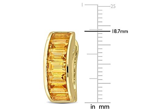 Citrine 18k Yellow Gold Over Sterling Silver Hoop Earrings 3.63ctw