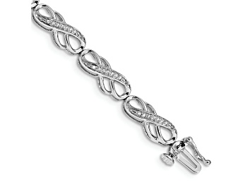 Picture of Rhodium Over 14k White Gold Diamond Infinity Symbol Link Bracelet