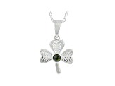 Connemara Marble Sterling Silver Shamrock Pendant With Chain