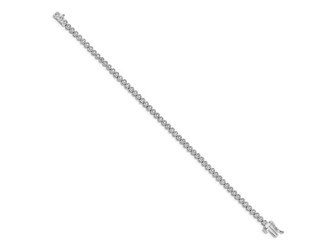 14K White Gold Lab Grown Diamond VS/SI GH, Tennis Bracelet