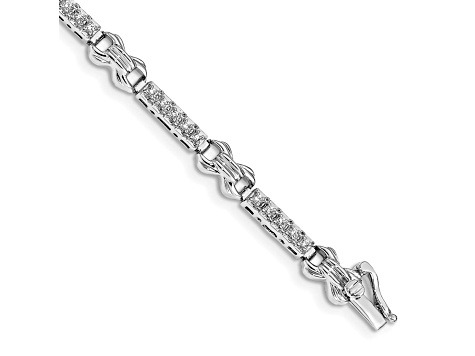 14K White Gold Lab Grown Diamond Fancy Bracelet