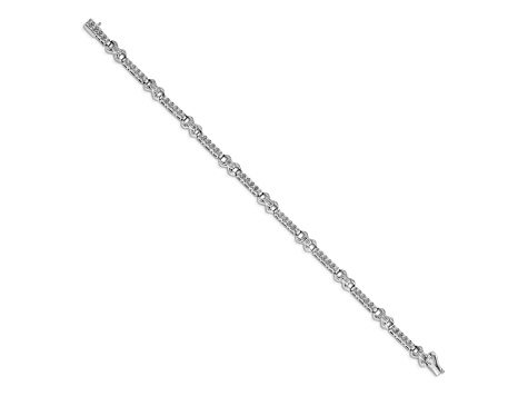 14K White Gold Lab Grown Diamond Fancy Bracelet