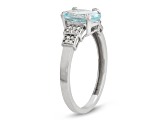 Aquamarine with Diamond Accent 10K White Gold Ring 1.72ctw