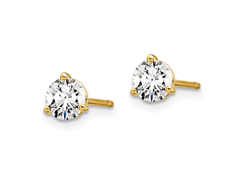 14K Yellow Gold Lab Grown Diamond 7/8ctw VS/SI GH 3 Prong Earrings