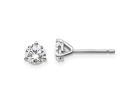 14K White Gold Lab Grown Diamond 7/8ctw VS/SI GH 3 Prong Earrings