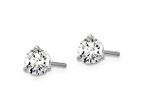 14K White Gold Lab Grown Diamond 7/8ctw VS/SI GH 3 Prong Earrings