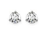 14K White Gold Lab Grown Diamond 7/8ctw VS/SI GH 3 Prong Earrings