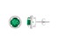 6mm Round Created Emerald And Created White Sapphire 10k White Gold Halo Stud Earrings