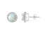 6mm Round Created Opal And Created White Sapphire 10k White Gold Halo Stud Earrings