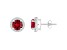 6mm Round Created Ruby And Created White Sapphire 10k White Gold Halo Stud Earrings