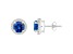 6mm Round Created Sapphire And Created White Sapphire 10k White Gold Halo Stud Earrings