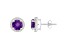 6mm Round Amethyst And Created White Sapphire 10k White Gold Halo Stud Earrings