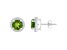 6mm Round Peridot And Created White Sapphire 10k White Gold Halo Stud Earrings