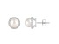 6mm Cultured Freshwater Pearl And Created White Sapphire 10k White Gold Halo Stud Earrings