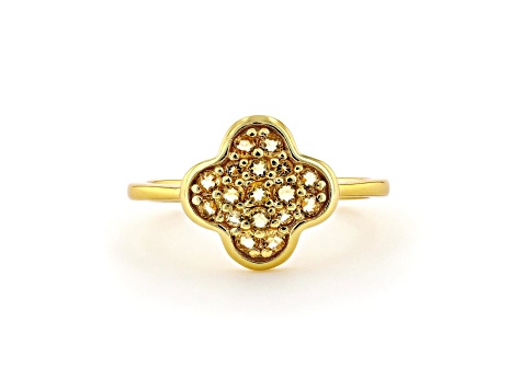 Citrine 18K Yellow Gold Over Sterling Silver 4-Leaf Clover Cluster Ring