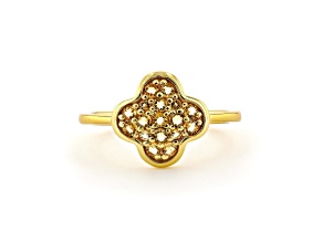 Citrine 18K Yellow Gold Over Sterling Silver 4-Leaf Clover Cluster Ring