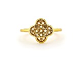 Citrine 18K Yellow Gold Over Sterling Silver 4-Leaf Clover Cluster Ring