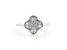 Moissanite Rhodium Over Sterling Silver 4-Leaf Clover Cluster Ring