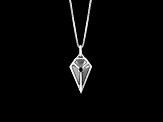 Star Wars™ Fine Jewelry The Star Destroyer Sapphire & Diamond Rhodium Over Silver Pendant 0.20ctw