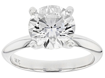 Picture of 14K White Gold Round IGI Certified Lab Grown Diamond Solitaire Ring 3.0ct, F Color/VS1 Clarity