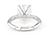 14K White Gold Round IGI Certified Lab Grown Diamond Solitaire Ring 3.0ct, F Color/VS1 Clarity