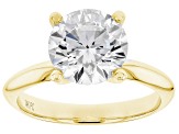 14K Yellow Gold Round IGI Certified Lab Grown Diamond Solitaire Ring 3.0ct, F Color/VS1 Clarity