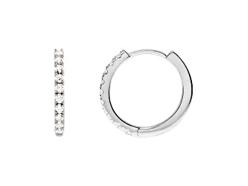 Picture of 14K White Gold 0.25ctw Round Lab-Grown Diamond Hoop Earrings