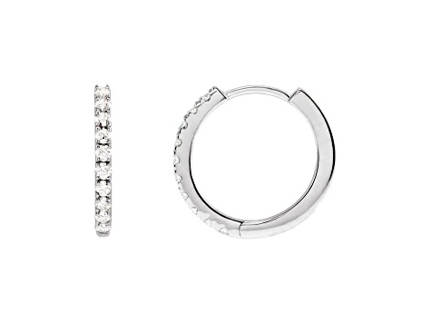 14K White Gold 0.25ctw Round Lab-Grown Diamond Hoop Earrings