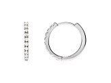 14K White Gold 0.25ctw Round Lab-Grown Diamond Hoop Earrings