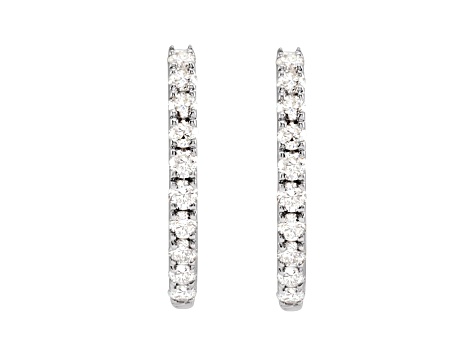 14K White Gold 0.25ctw Round Lab-Grown Diamond Hoop Earrings