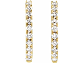 14K Yellow Gold 0.25ctw Round Lab-Grown Diamond Hoop Earrings