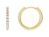 14K Yellow Gold 0.25ctw Round Lab-Grown Diamond Hoop Earrings