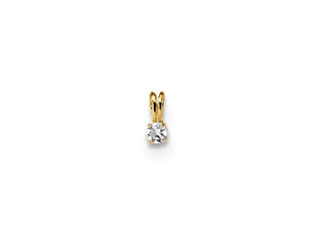 Picture of 14K Yellow Gold  Childrens Tiny Cubic Zirconia Pendant