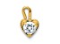 14K Yellow Gold Diamond Simulant Birthstone Heart Charm