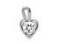 14k White Gold Diamond Simulant Birthstone Heart Charm