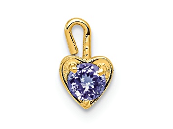 Picture of 14K Yellow Gold Pearl Simulant Birthstone Heart Charm