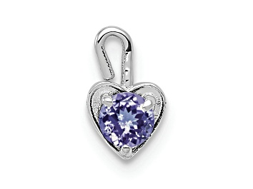 Picture of 14k White Gold Pearl Simulant Birthstone Heart Charm