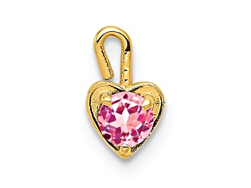Picture of 14K Yellow Gold Tourmaline Simulant Birthstone Heart Charm