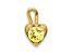 14K Yellow Gold Citrine Simulant Birthstone Heart Charm