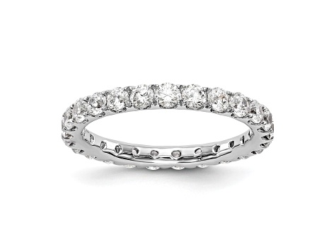 Rhodium Over 14K White Gold Lab Grown Diamond SI1/SI2, G H I, Eternity Band