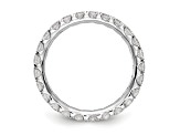 Rhodium Over 14K White Gold Lab Grown Diamond SI1/SI2, G H I, Eternity Band