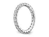 Rhodium Over 14K White Gold Lab Grown Diamond SI1/SI2, G H I, Eternity Band