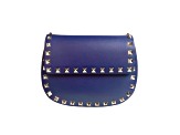 Valentino Garavani Rockstud Blue Leather Small Chain Crossbody Bag