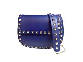 Valentino Garavani Rockstud Blue Leather Small Chain Crossbody Bag