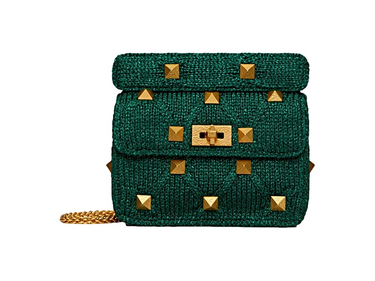 VALENTINOのショルダーバック♪★ ROMAN STUD カシミア★ 多色 Valentino Garavani Roman Stud Medium Shoulder Bag Metallic