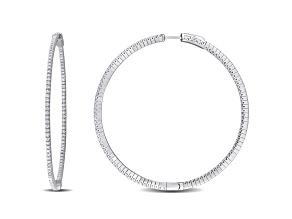 1.0ctw Diamond Hoop Earrings in Sterling Silver