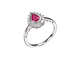 Red Ruby Rhodium Over 10k White Gold Ring 1.032ctw